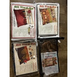 Pine Mountain Pre-Sewn Tied Up Pillow Sham Cross Stitch Kits Lot Of 4 New